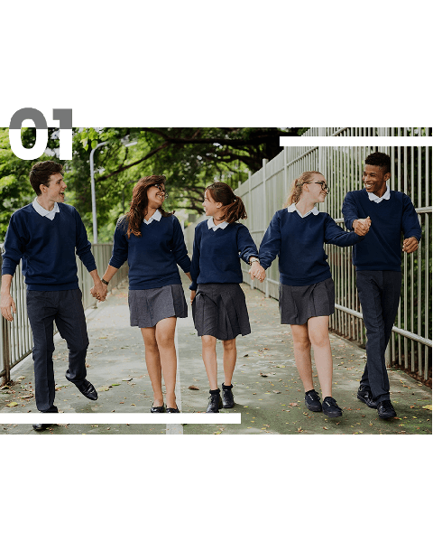Customizable School Uniform Set – Breathable Cotton Blend, Durable Stitching, Eco-Friendly, Sizes Age 2–18, Fast Delivery UAE
