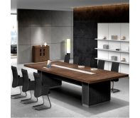 MEETING TABLE - Type 4 Table Top: 36mm thick (Border thick Only) Melamine Faced MDF with 2mm PVC Edgeband. Leg: Rectangular Box type leg 18mm thick Melamine Faced MDF with .5mm thick Edgeband. Modesty included.