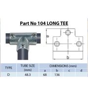 1. Long Tee Tube Clamp Pipe Fitting 48.3mm | Galvanized Malleable Iron Connector for Modular Rail & Pipe Systems | Heavy Duty Tee Joint for Handrails & Fencing
