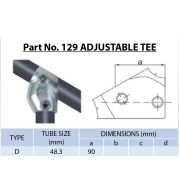 1. Adjustable Tee Pipe Fitting 48.3mm | Galvanized Malleable Iron Connector, Modular Tube Clamp for Rail System, Handrail, Barrier | Quick Angle Adjustment