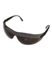 Dark Polycarbonate Safety Glasses, Adjustable Arms, EN166 CE, Custom Fit, UV Protection, Impact Resistant