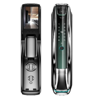 Tuya WiFi Smart Lock i9 with Facial Recognition, Fingerprint, Password, Card, Mobile App Control, Mechanical Key, Aluminum Alloy Panel, Remote Access