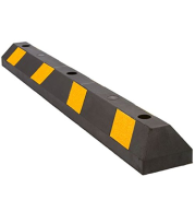 Car Stopper 1830 × 150 × 100 mm | Extra‑Long Rubber Wheel Stop with Reflective Strips | Bolt‑Down Truck/Car Parking Barrier