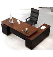 Executive Table with Single Door (Design 2) Table: 2000x900x750mm. Table top 36mm thick Melamine faced MDF with 2mm edge lipping finish & modesty panel. Side Storage with 3 Wooden Drawer with Swinging Single Door with Lock. Hardware are Normal Channel, So