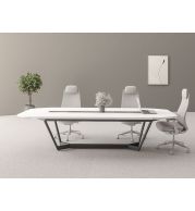 CLOVE Meeting Table Tabletop: 36mm thick Melamine faced MDF (border thickness only), with Powder Coated Metal Legs. Metal Frame Size (Total Length Deduct 600 to 800mm x Depth 800mm) Only Table Top Extended.