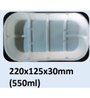 Food and Freezer Grade Virgin Plastic Packaging Tray 220x125x30mm 550ml for Seafood Export, Ready to Cook Food, Meat and Mushroom Storage, Packing and Cold Chain Transportation