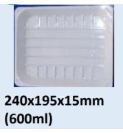 Food and Freezer Grade Virgin Plastic Packaging Tray 240x195x15mm 600ml for Seafood Export, Ready to Cook Food, Meat and Mushroom Storage, Packing and Cold Chain Transportation