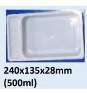 Food and Freezer Grade Virgin Plastic Packaging Tray 240x135x28mm 500ml for Seafood Export, Ready to Cook Food, Meat and Mushroom Storage, Packing and Cold Chain Transportation