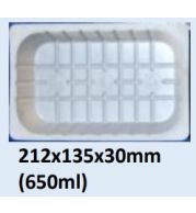 Food and Freezer Grade Virgin Plastic Packaging Tray 212x135x30mm 650ml for Seafood Export, Ready to Cook Food, Meat and Mushroom Storage, Packing and Cold Chain Transportation