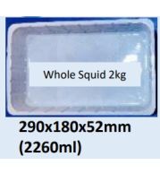 Food and Freezer Grade Virgin Plastic Whole Squid 2kg Tray 290x180x52mm 2260ml for Seafood Export Packaging, Frozen Storage, Bulk Packing and Cold Chain Shipment Applications