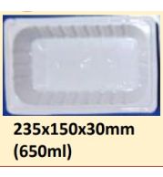 Food and Freezer Grade Virgin Plastic Packaging Tray 235x150x30mm 650ml for Seafood Export, Ready to Cook Food, Meat and Mushroom Storage, Packing and Cold Chain Transportation
