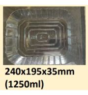 Food and Freezer Grade Virgin Plastic Packaging Tray 240x195x35mm 1250ml for Seafood Export, Ready to Cook Food, Meat and Mushroom Storage, Packing and Cold Chain Transportation