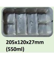 Food and Freezer Grade Virgin Plastic Packaging Tray 205x120x27mm 550ml for Seafood Export, Ready to Cook Food, Meat and Mushroom Storage, Packing and Cold Chain Transportation