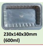 Food and Freezer Grade Virgin Plastic Packaging Tray 230x140x30mm 600ml for Seafood Export, Ready to Cook Food, Meat and Mushroom Storage, Packing and Cold Chain Transportation