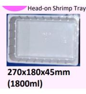 Food and Freezer Grade Virgin Plastic Head-on Shrimp Tray 270x180x45mm 1800ml for Seafood Export Packaging, Frozen Storage, Hygienic Handling and Cold Chain Shipment Use