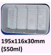 Food and Freezer Grade Virgin Plastic Packaging Tray 195x116x30mm 550ml for Seafood Export, Ready to Cook Food, Meat and Mushroom Storage, Packing and Cold Chain Transportation