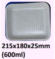 Food and Freezer Grade Virgin Plastic Packaging Tray 215x180x25mm 600ml for Seafood Export, Ready to Cook Food, Meat and Mushroom Storage, Packing and Cold Chain Transportation
