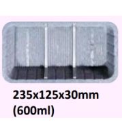 Food and Freezer Grade Virgin Plastic Packaging Tray 235x125x30mm 600ml for Seafood Export, Ready to Cook Food, Meat and Mushroom Storage, Packing and Cold Chain Transportation