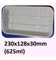 Food and Freezer Grade Virgin Plastic Packaging Tray 230x128x30mm 625ml for Seafood Export, Ready to Cook Food, Meat and Mushroom Storage, Packing and Cold Chain Transportation