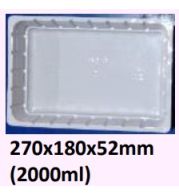 Food and Freezer Grade Virgin Plastic Packaging Tray 270x180x52mm 2000ml for Seafood Export, Ready to Cook Food, Meat and Mushroom Storage, Packing and Cold Chain Transportation