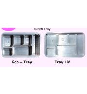 Food and Freezer Grade Virgin Plastic Lunch Tray with Lid 6 Compartment for Meal Packaging, Food Storage, Hygienic Serving, Ready to Eat Packing and Safe Transportation Use