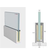 SD 01 Continuous Profile System Aluminum Glass Railing Base Profile for Balcony and Staircase, Indoor and Outdoor Top Mount, Easy Installation, Durable Premium Architectural Finish