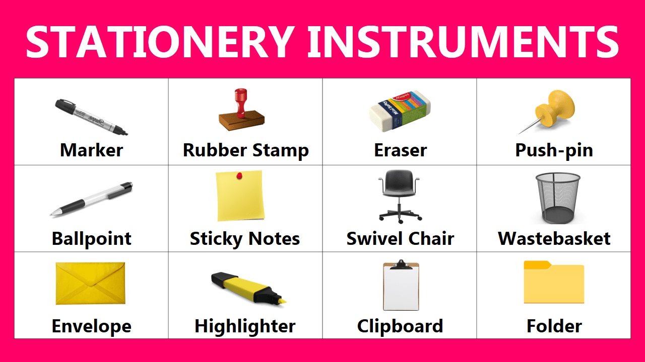 Office Stationery Items List